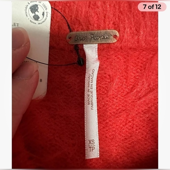 Free People Red Flurry Sweater, Size XS (v) - Picture 7 of 11